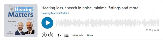 聴覚に関するポッドキャスト 難聴、騒音下での会話、最小限のフィッティングなど！